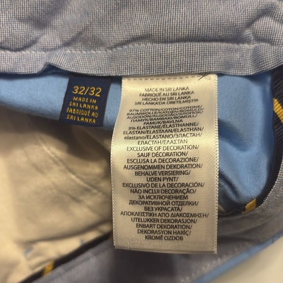 POLO RALPH LAUREN Cotton Chinos in Powder Blue Size 32 x 32 - Picture 8 of 8